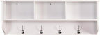 38.6" Contemporary Wall Mounted Coat Rack with Shelf, Entryway Hanging Coat Rack with 3 Shelves, Wall Shelf with 4 Dual Hooks for Hallway, Living Room, Bedroom (White)