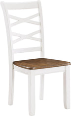 Lexicon Dining Table Set for 6 with Chairs, Wood 7 Piece Farmhouse Dining Room Table and Chairs Set of 6, Cross Back, Easy Assembly Seater for Indoor Home, Dinner, Kitchen, Cherry/White