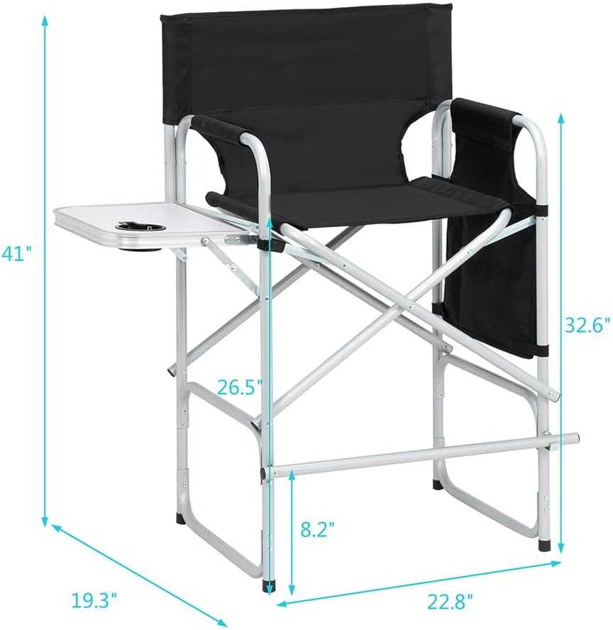Silver White Iron Pipe Black Cloth Surface Plastic Sprayed Iron Round Pipe Director's Chair 103 * 60 * 499cm 120kg Without Carrying Bag
