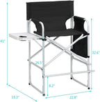 Silver White Iron Pipe Black Cloth Surface Plastic Sprayed Iron Round Pipe Director's Chair 103 * 60 * 499cm 120kg Without Carrying Bag