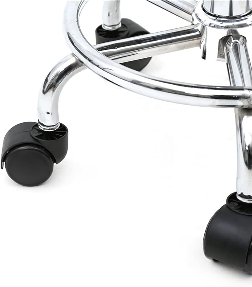 Vasitelan PU Leather Modern Rolling Stool with Low Back Height Adjustable Work Salon Drafting Swivel Task Chair with Footrest