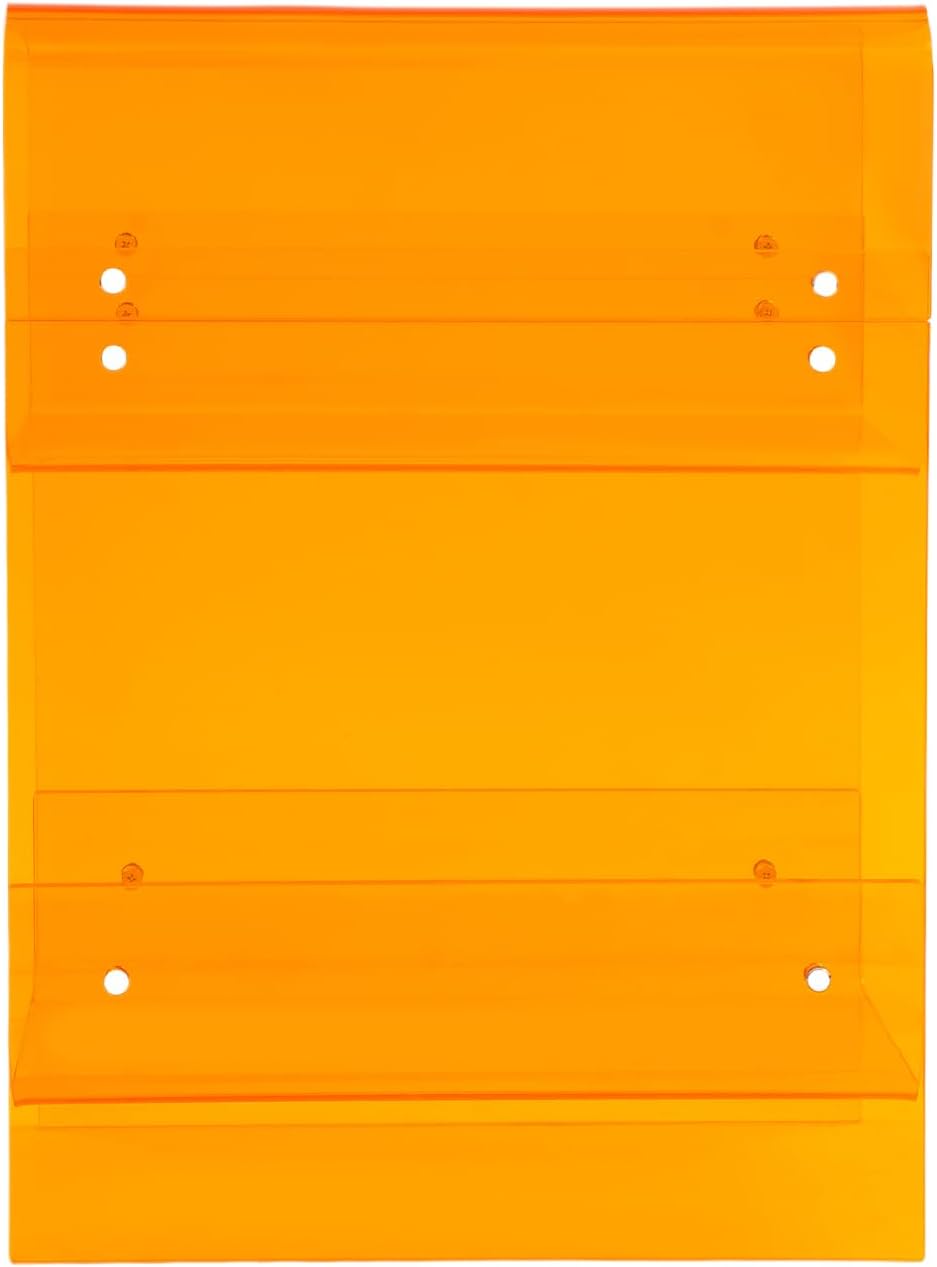 Modern Acrylic Side Table, 3-Tier Small Narrow End Table Slim Nightstand Bedside Table for Bedroom Living Room Bathroom (Orange)