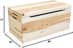 30” Engraved Wooden Storage Chest – Handmade Amish Hope Chest – Storage Trunk w/Anti-Slam Hinges – Solid Wood Chest – Clothing, Keepsake & Blanket Storage (Rustic Hickory Wood, Natural Stain, 30”)