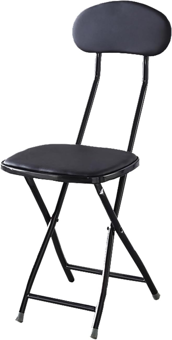 Metal Folding Chairs- Stacking Lobby Stools -Ergonomic Adult Dining Chair,Square seat 32X38cm,Hollow Design,Foot Area,Bar Chairs(Black)