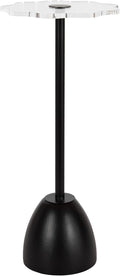 Kate and Laurel Acari Modern Pedestal Drink Table, 10 x 10 x 22, Clear Acrylic and Black, Decorative End Table with Scalloped Acrylic Tabletop for Use as Small Plant Stand or Cute Living Room Accent