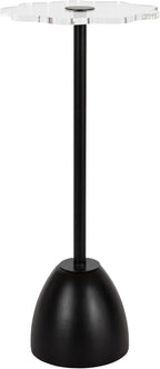 Kate and Laurel Acari Modern Pedestal Drink Table, 10 x 10 x 22, Clear Acrylic and Black, Decorative End Table with Scalloped Acrylic Tabletop for Use as Small Plant Stand or Cute Living Room Accent