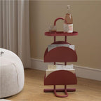 Creative Side Table, Metal Magazine Display Rack, Small Table with Storage, 3-Tier Open End Table, Coffee Table for Living Room, Bedroom, Balcony(White)