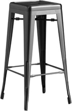 FDW Counter Height Bar Stools Set of 4 Bar Stools 30 Inches Metal Stool Patio Stool Stackable Barstools Kitchen Counter Stool Indoor/Outdoor Stool Metal Bar Stools Moden Dining Chairs, Bronze