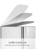 simplehuman Slim Step Can, 5L / 1.3 Gallon Compact Bathroom Trash Can, Liner Pocket®, Sleek Internal Hinge, 150,000-Step All-Steel Pedal, Lid Shox® Silent Close, Brushed Stainless Steel