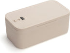 Locking Medicine Box with Code, Small Lockable Storage Box for Medications, Snacks, Phone & Food, Ideal for Home, Office, Fridge, Dorm, School, Travel, Gift (Beige)