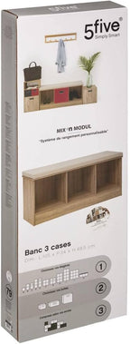 5 five simply smart 5five Bench 3 Cases Mix n Modul Natural Oak Effect