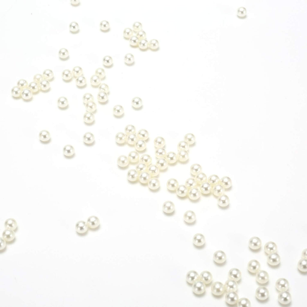 Sooyee Art Faux Pearls 2100+Pcs 6mm Ivory Loose Beads no Hole for Vase Fillers, Hold Brush Lipstick Eyeliner, Table Scatter, Wedding, Birthday Party Home Decoration