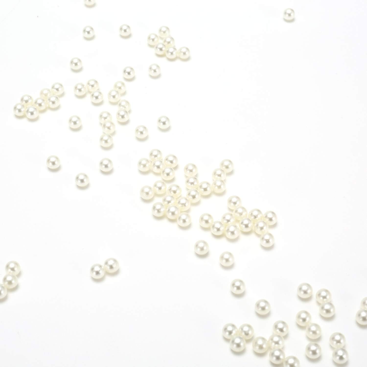 Sooyee Art Faux Pearls 2100+Pcs 6mm Ivory Loose Beads no Hole for Vase Fillers, Hold Brush Lipstick Eyeliner, Table Scatter, Wedding, Birthday Party Home Decoration
