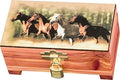 Wild Horses Cedar Chest, Box with Lock 3 1/2"x 6 1/2" 4043