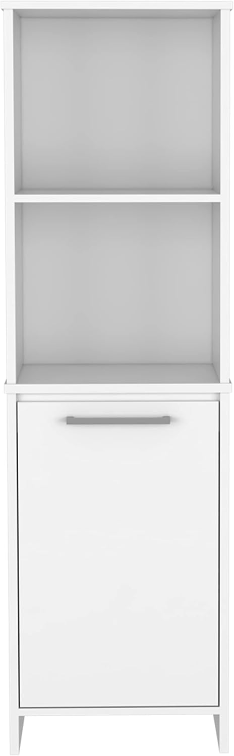 Kitchen Pantry, Two External Shelves, Single Door Cabinet, Two Interior Shelves for Kitchen,Dining Room,White,17.7 * 15.7 * 15.7