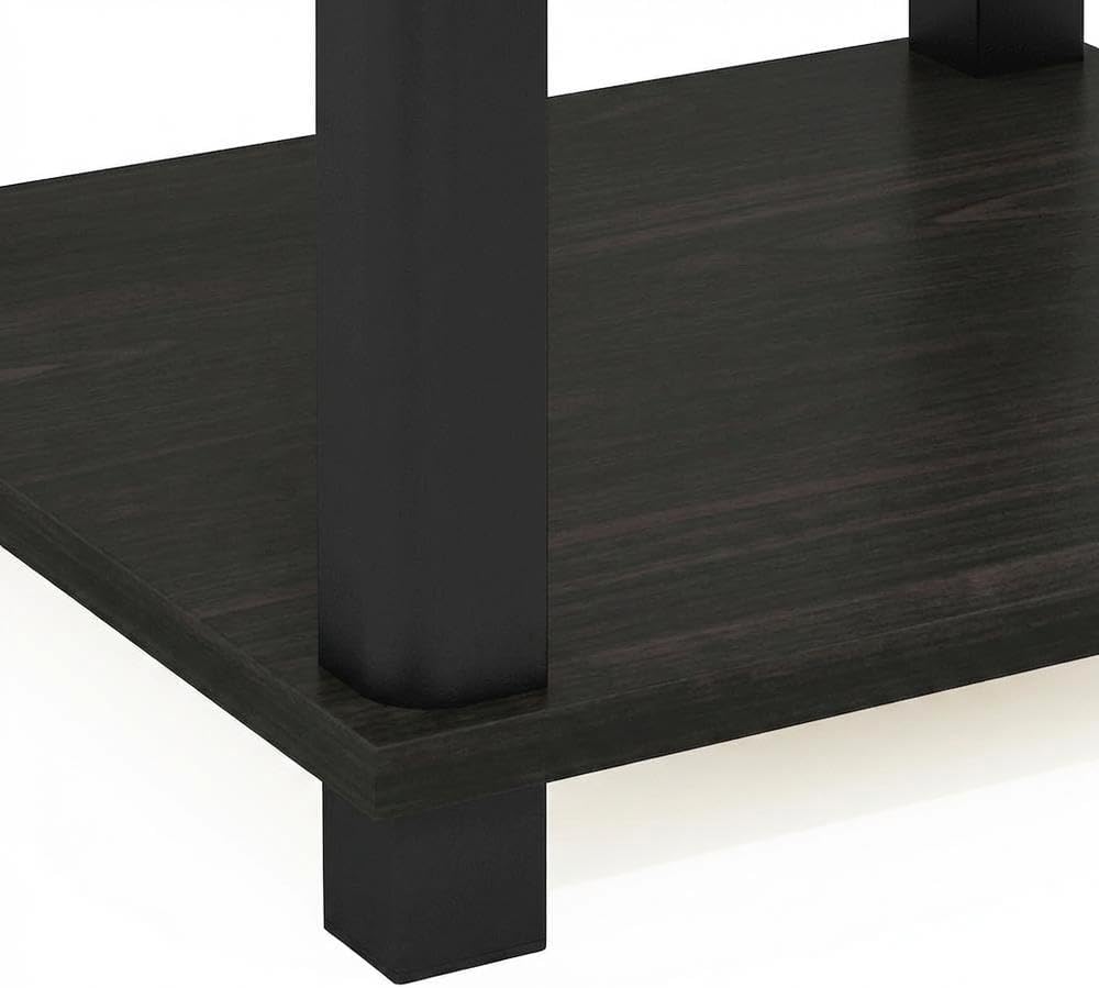 Furnifact Espresso, End Side Table, Wood Construction, Open Shelf, Durable Home Design, Warm Stylish Finish, Quality Build for Home