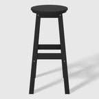 WestinTrends 29" HDPE Outdoor Patio Round Bar Stool, Black