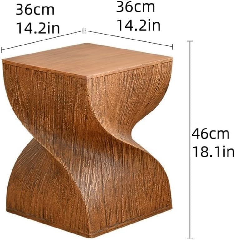 Creative Design Side Table Magnesium Oxide End Table for Patio Living Room Bedroom Night Stand for Small Spaces(Grey)