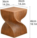 Creative Design Side Table Magnesium Oxide End Table for Patio Living Room Bedroom Night Stand for Small Spaces(Grey)
