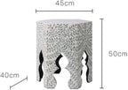 ENGENDER Couch Side Table Home Sofa Next to Living Room Art Small Coffee Table Shell Corner Tray Narrow End