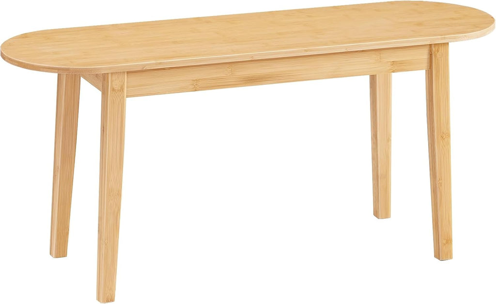 HOOBRO 39.4'' Dining Bench, Farmhouse Kitchen Table Bench, Bamboo Entryway Bench, Sturdy Dining Room Bench, Easy to Assemble, Wooden Bench for Living Room, Hallway, Bedroom, Bathroom, Natural YL19CD01