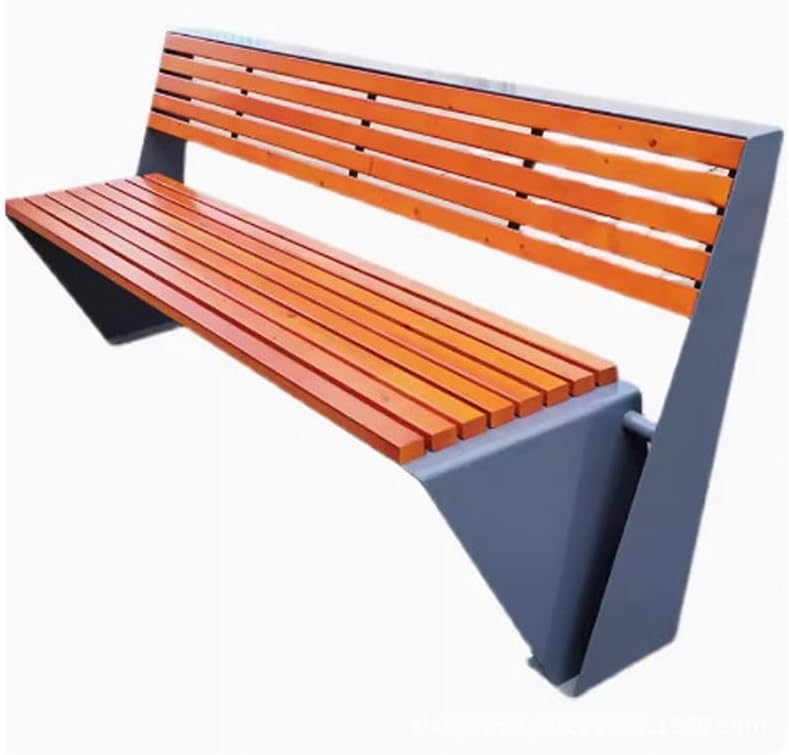 Patio Benches for Outdoors Stainless Steel Park ChairOutdoor BenchesPineapple LatticeSolid WoodPlastic Wood BackrestThickened BenchPatio Seating Garden Benches for Outdoors