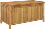 Bamboo Patio Storage Box 43.3x20.5x21.7 Inches, Outdoor Storage Bench for Garden Tools and Cushions, Versatile Indoor Use with Ventilated Slats