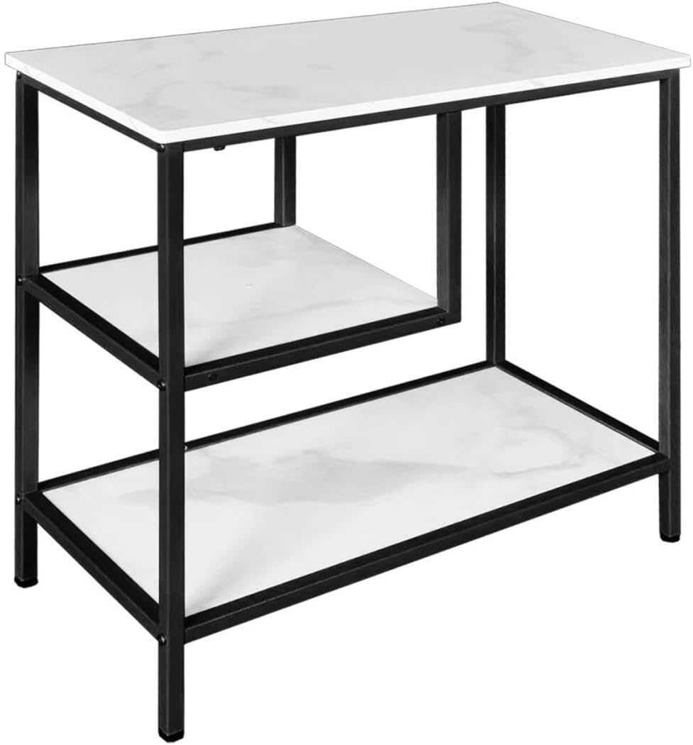 AT-VALY 3-Tier End Table,Nightstand for Living Room, Bedroom, Office, Bathroom (Black)