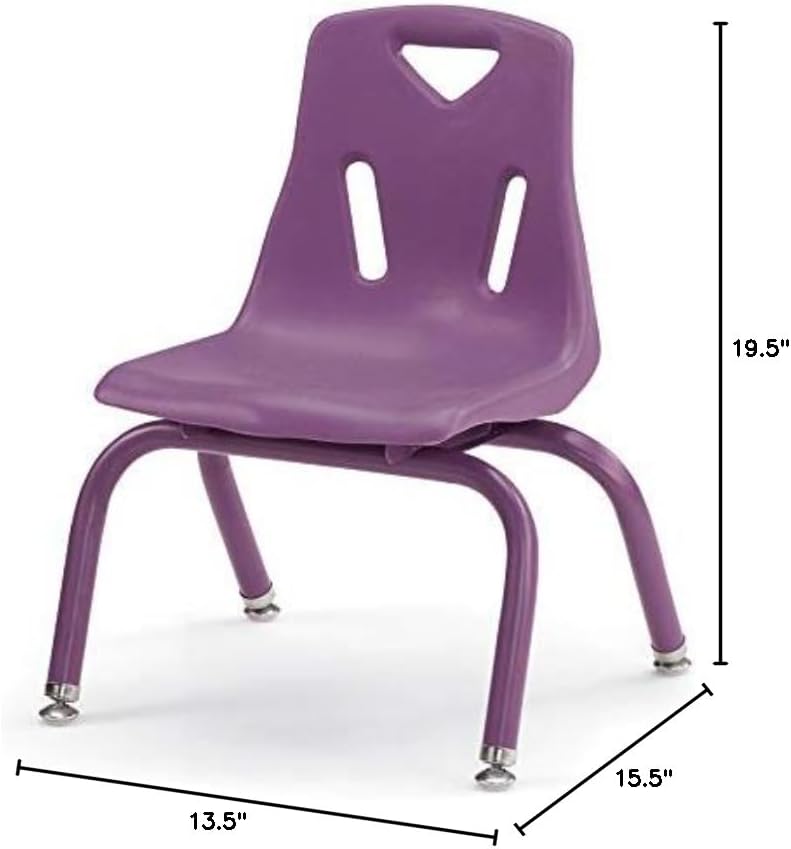 Jonti-Craft Berries 8120JC1004 Stacking Chair with Powder-Coated Legs, 10" Height, Purple