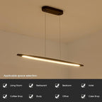 YISDESIGN 51" Wood Linear Pendant Light Wood Dining Room Light Fixture Modern Pool Table Lights Kitchen Island Lights for Dining Room Bar Kitchen Island Walnut Color