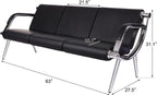 Kinfant Waiting Room Chair- Office Reception Furniture with Armrest and PU Leather Cushion, Office Guest Chair for Waiting Room Airport Hospital Bank Lobby, Black (2 Seat+3 Seat*2), 8 Seats-style1