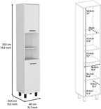 79" White Kitchen Storage Cabinet - 2 Open Shelves & 3 Internal | Pantry Organization, Dining Room
