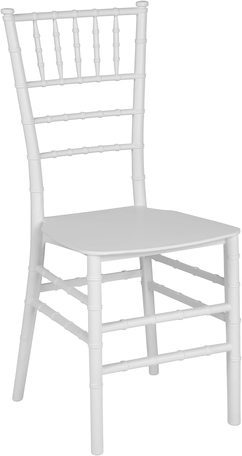 Flash Furniture 2 Pack HERCULES PREMIUM Series White Resin Stacking Chiavari Chair