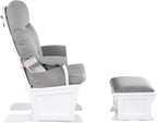 Madison Glider & Ottoman White/Oyster