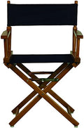 HomeStock Antique 18" Director's Chair Solid Wood Folding Chair with Armrests, Canvas Seat, Compact Foldable Frame, 33.75 x 21.75 x 16 in, 18 in Seat Height, Weighs 10 lb Navy blue/18-Inch Honey Oak