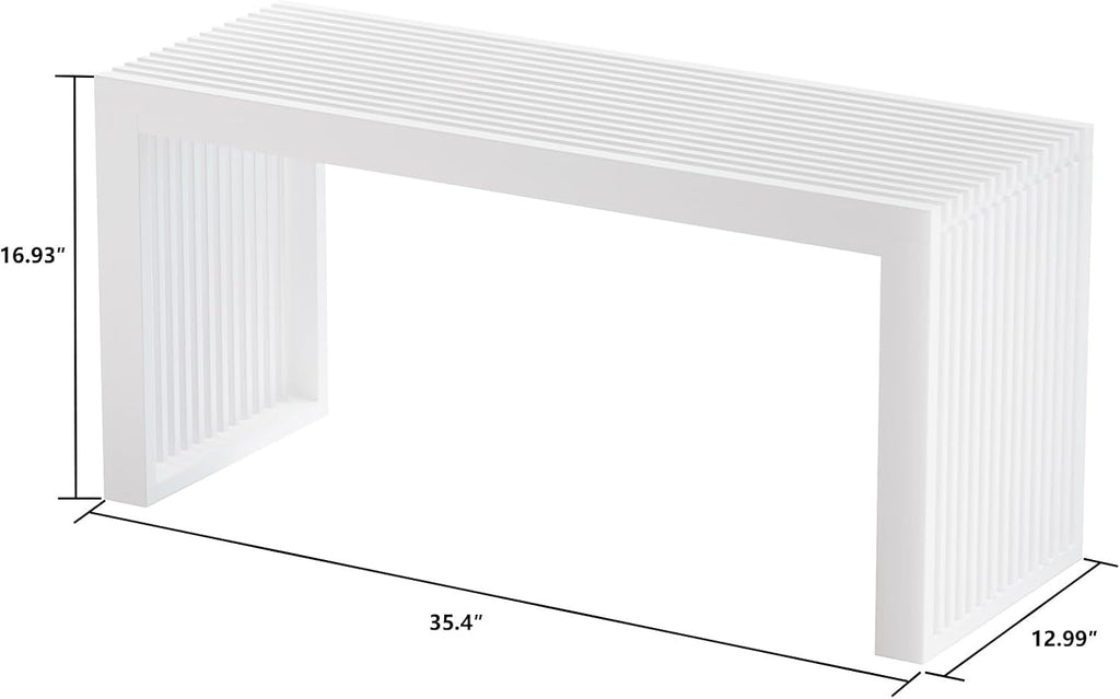 Bamboo Indoor Long Dining Bench, Outdoor Modern Wood Benches 35 Inch Bamboo Bench for Living Room Hallway Bedroom Bathroom