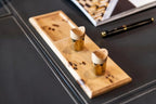 Wood Fountain Pen Rest with Ink Division: Desk Organizer
