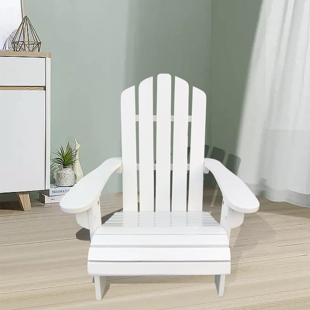 Saiveina Outdoor or Indoor Wood Children Adirondack Chair,White
