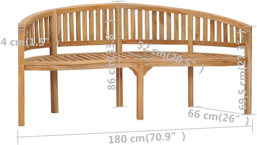 Garden Bench Natural Teak Solid Teak Wood Large Durable,Solid Teak Garden Bench for Outdoor & Indoor Use, Comfortable Seating Gatherings Patio Furniture