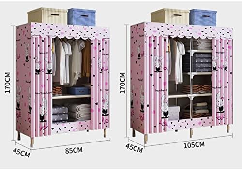 Wardrobe Organiser Wardrobe Storage Quick Install Wardrobe Storage Double The Weight Strong and Sturdy Used for Rental Room Bedroom (Size : 125X45X170cm A)