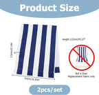 2Pcs Beach Sling Chair Replacement Fabric Blue and White Stripe Outdoor Folding Canvas 45x17in Patio Sling Chairs Cloth Outdoor Folding Chair Fabric for Home Beach Chairs Garden Courtyard