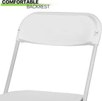 Magshion Plastic Folding Chairs 4 Pack White Foldable Dinning Chairs for Wedding Parties Event Outdoor Indoor Lightweight Chair 330lbs Capacity