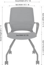 Orion Collection Mesh Conference and Guest Office Chair, Fixed Arms, Black and Pewter Mesh, Black Frame, Ergonomic Meeting Room Chair (Black Mesh, 4-Leg Base)