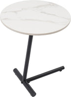 C Shaped End Table,Round Couch Table,Modern Side Table,Sofa Tray Table for Bedroom,Living Room