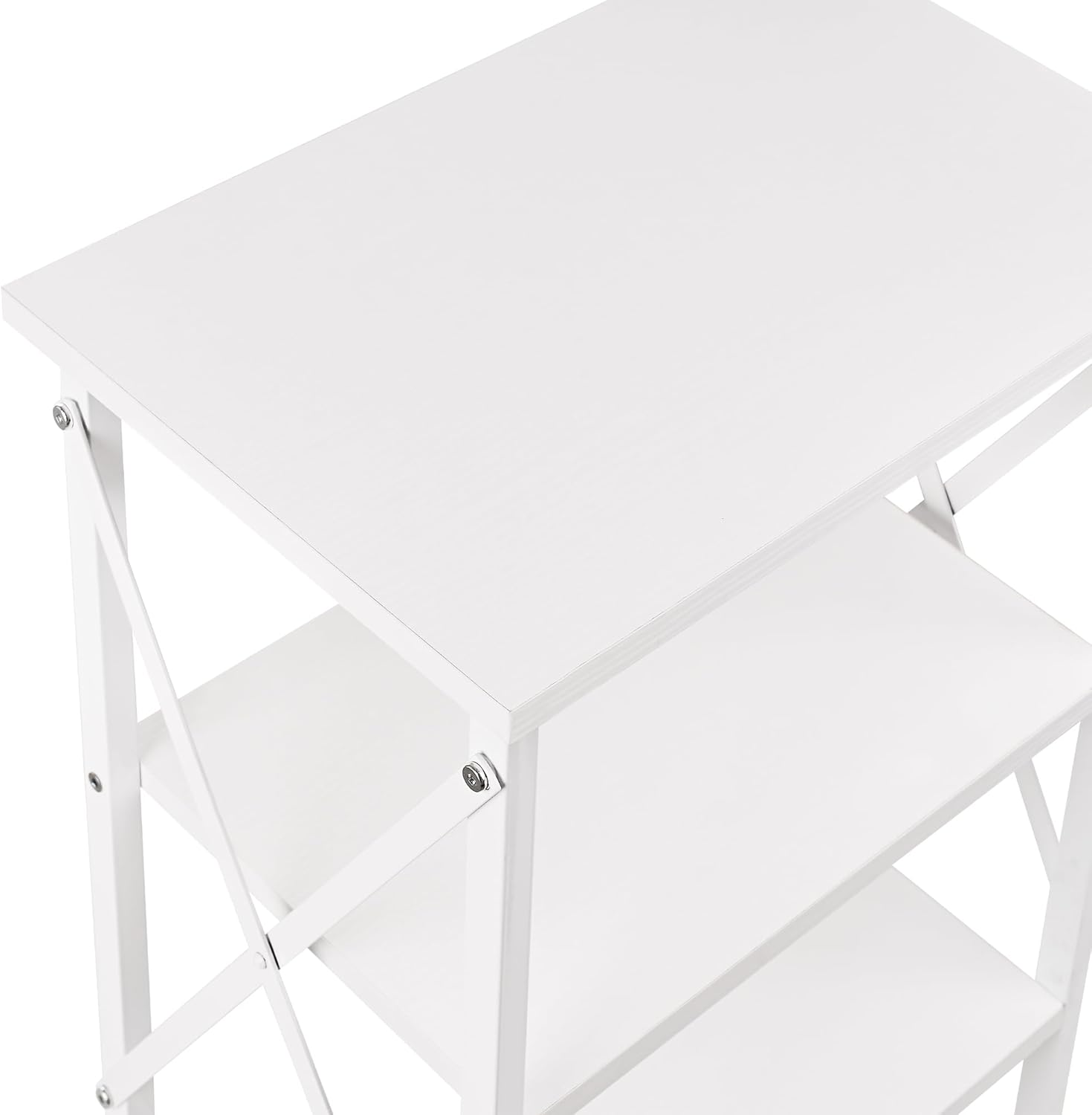 VECELO End Side Table Night Stand Set of 2,X-Design with Storage Shelf for Bedroom,Living Room,White