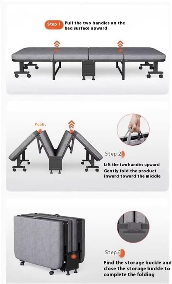 Camping Bed Folding Bed for Lunch Break, Office, Hospital Lounge, Chair, Easy-to-use Folding Bed(Large)
