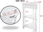 33.8'' Small Triangle Corner Table, 3 Tier End Corner Table with Solid Wood Legs, Wood Corner Side Shelf for Living Room Small Spaces (Milk White)
