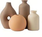 Modern SimplicityCeramic Vase Set of 4 - NeutralcolorRack Decoration ，Modern Farmhouse Decor, Home Decoration vase