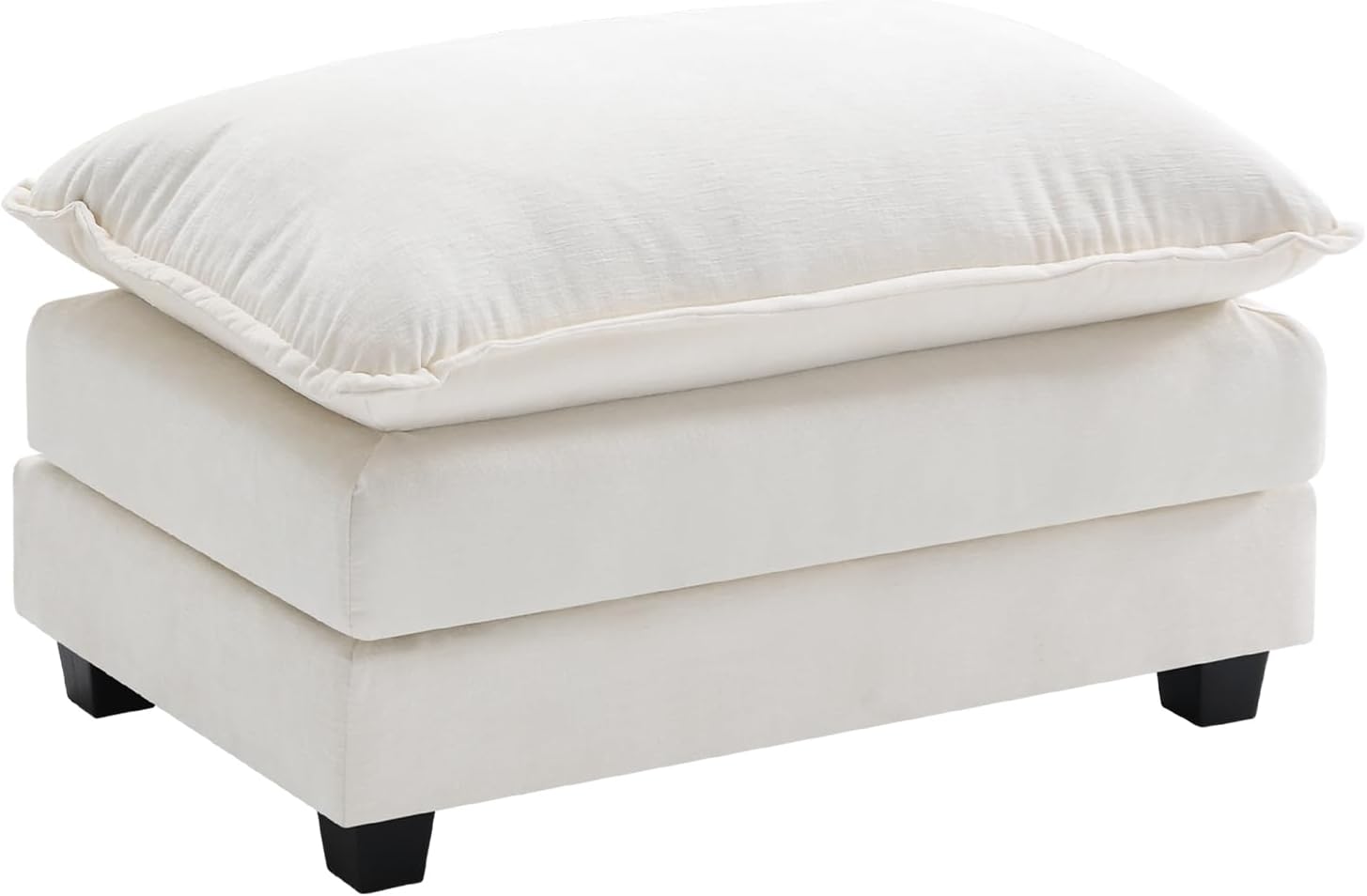 Ihanherry Ottoman for Modular Sectional Cloud Sofa, Chenille Deep Seat Couch for Apartment, Living Room and Bedroom, Beige