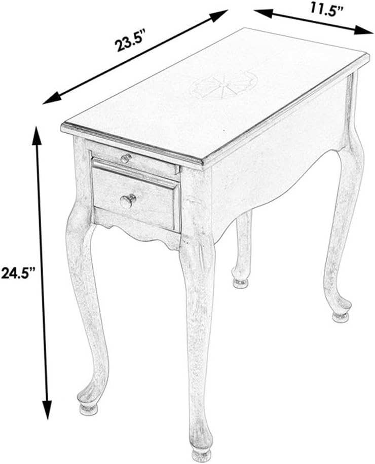 Pemberly Row Set of 2 Contemporary Plantation Cherry Chairside Tables